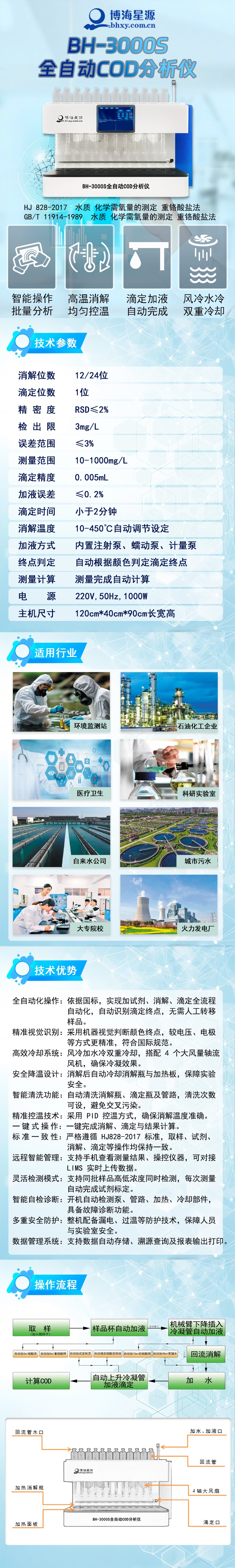 BH3000S COD 检测仪 智能分析水体化学需氧量含量 BH3000S COD 检测仪 智能分析水体化学需氧量含量