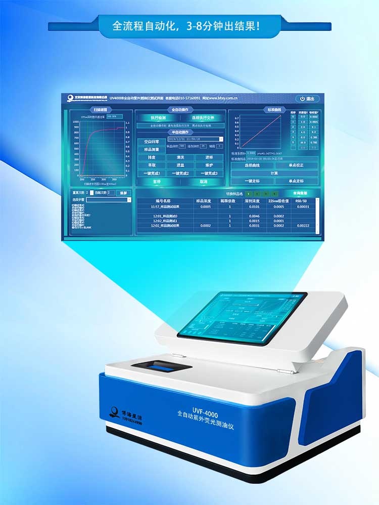 全自动紫外荧光测油仪 水中油分测定石油浓度含量检测仪