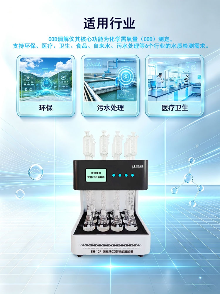 高效节能 COD 消解仪 BH6F/8F/12F 智能回流双冷却款