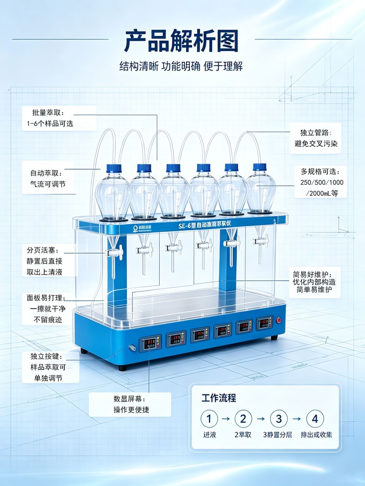 自动液液萃取仪 SE-6博海星源 可升级定制全自动